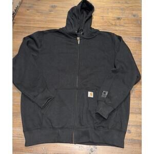 Carhartt Rain Defender Mens XL Tall Full Zip Up Hooded Sweatshirt Jacket 100614